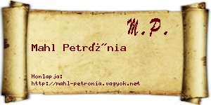 Mahl Petrónia névjegykártya